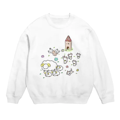 ぼくじょうのどうぶつ Crew Neck Sweatshirt