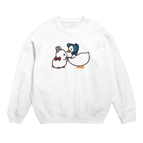 大人可愛いうさぎレディ　白鳥さんといっしょver. Crew Neck Sweatshirt