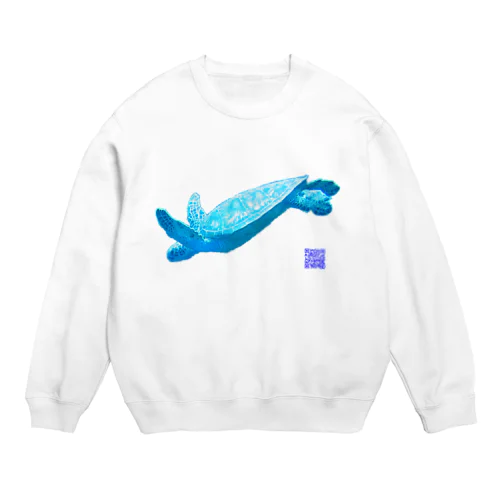 空飛ぶウミガメ Crew Neck Sweatshirt