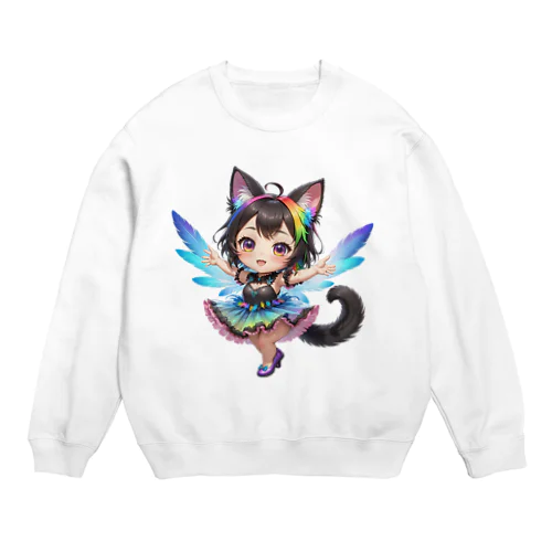 妖精のハロウィンフェス（黒猫2） Crew Neck Sweatshirt