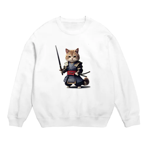 武士ネコにゃん Crew Neck Sweatshirt