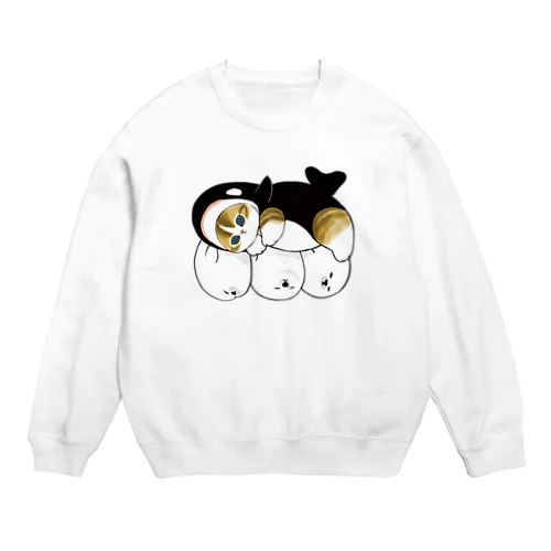 シャチにゃん Crew Neck Sweatshirt