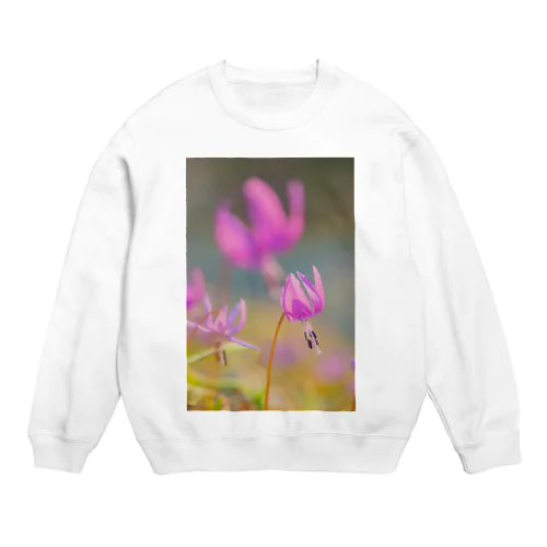 カタクリ可憐 Crew Neck Sweatshirt