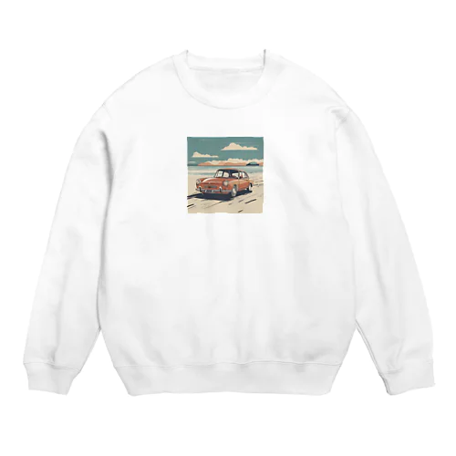 波の音とともに走る、究極のビーチカー Crew Neck Sweatshirt