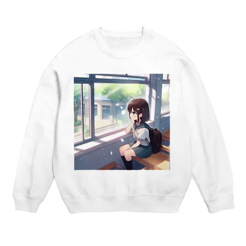 窓際の女子高生 Crew Neck Sweatshirt