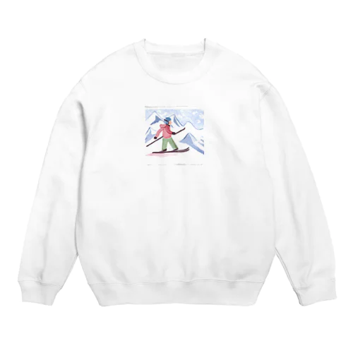 スキーがすき Crew Neck Sweatshirt