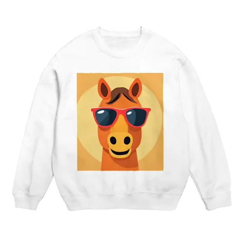 サングラスとヒヒー君・セカンド Crew Neck Sweatshirt