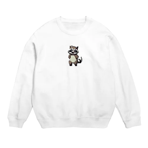 ドット絵たぬき君　アートプリント Crew Neck Sweatshirt