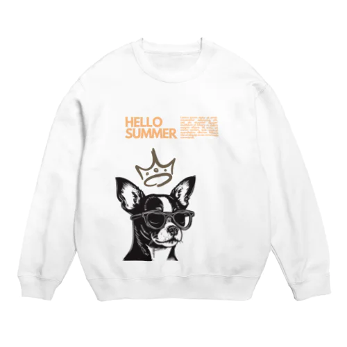 犬（眼鏡） Crew Neck Sweatshirt