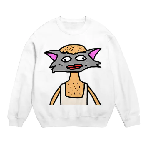 ハゲ猫 Crew Neck Sweatshirt