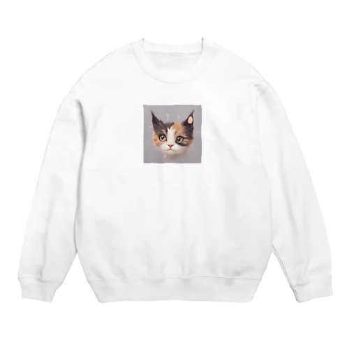 猫のマロンくん Crew Neck Sweatshirt