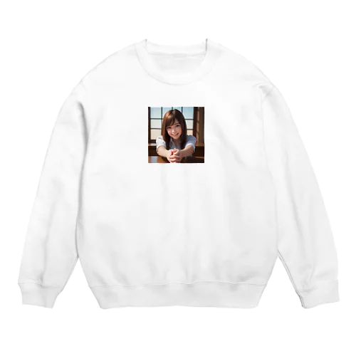 可愛い握手を求める女の子 Crew Neck Sweatshirt