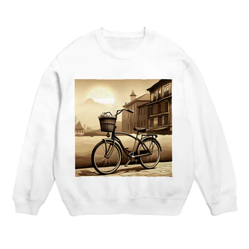 レトロな自転車 Crew Neck Sweatshirt