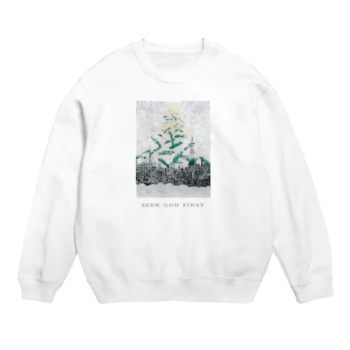 Seek God First_Christ Jesus the King Crew Neck Sweatshirt