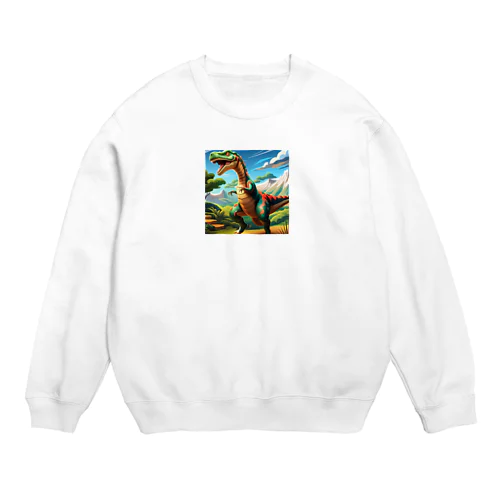 古代の巨大生物たち Crew Neck Sweatshirt