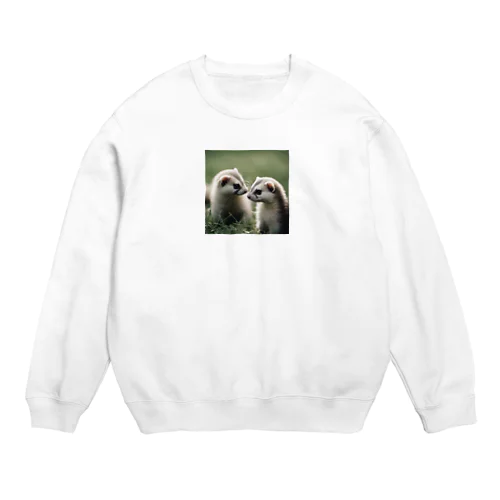 フェレット　【動物画像クラシックシリーズ】 Crew Neck Sweatshirt