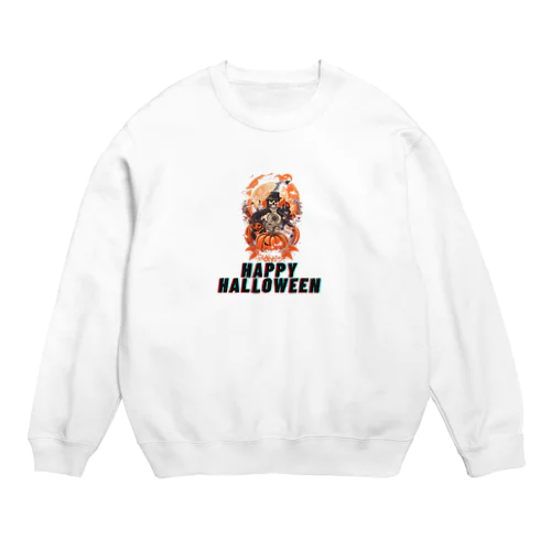  Happy　Halloween(骸骨） Crew Neck Sweatshirt