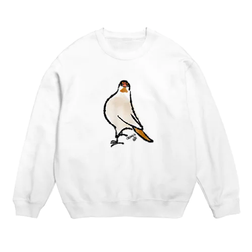 なんも考えてない文鳥 Crew Neck Sweatshirt