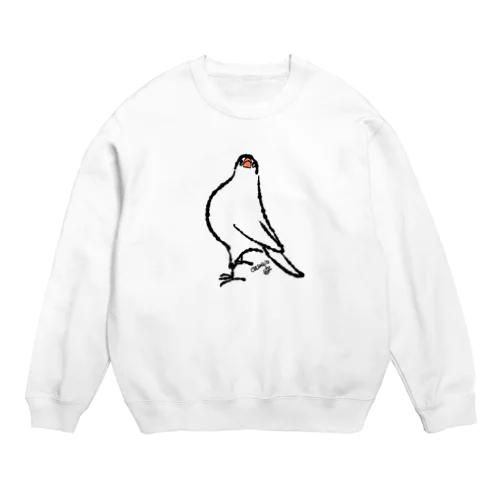 なんも考えてない文鳥 Crew Neck Sweatshirt