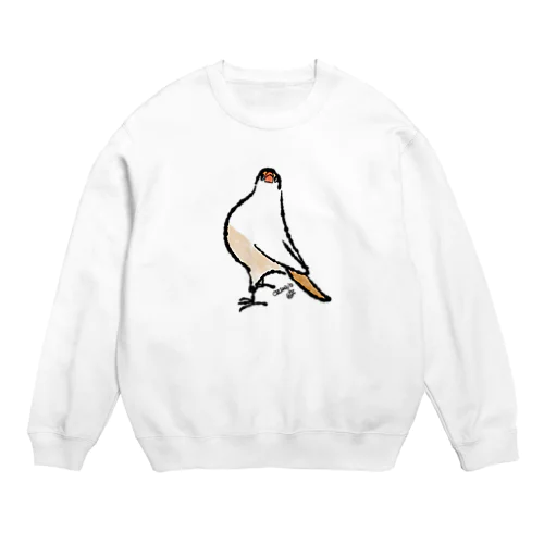 なんも考えてない文鳥 Crew Neck Sweatshirt