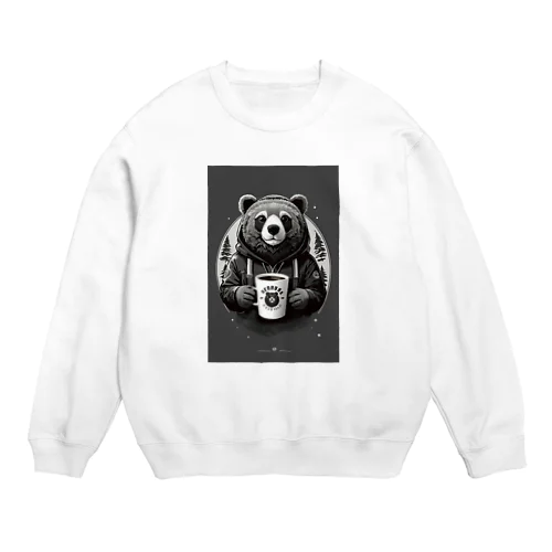 くまのマグカップを持つ熊くん Crew Neck Sweatshirt