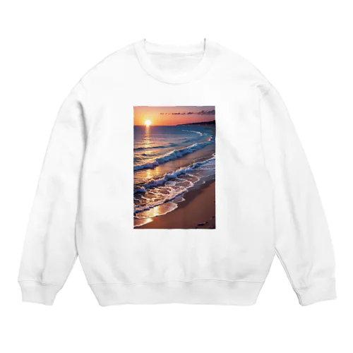 浜辺の夕日 Crew Neck Sweatshirt