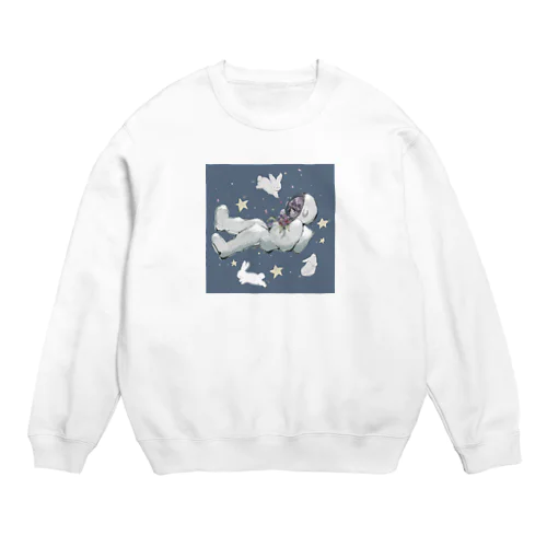 宇宙飛行士とうさぎのきらきら Crew Neck Sweatshirt