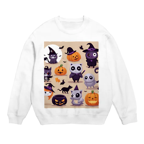 たくさんのかわいいハローウィーンキャラクター④ Crew Neck Sweatshirt