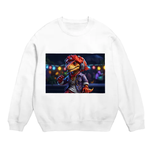 フェス好き恐竜 Crew Neck Sweatshirt