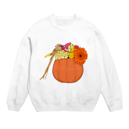 秋のかぼちゃの飾り Crew Neck Sweatshirt