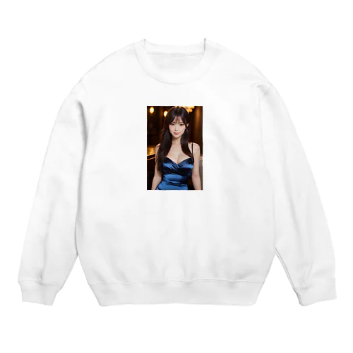 青いドレス美人 Crew Neck Sweatshirt