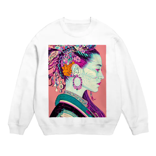 横顔の女性 Crew Neck Sweatshirt