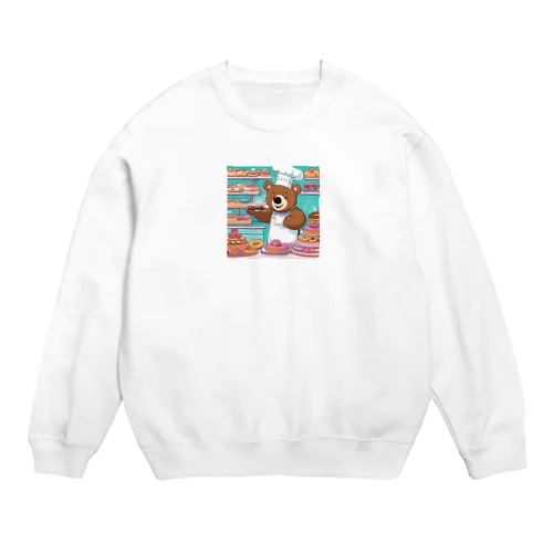 ドーナツ職人のクマさん Crew Neck Sweatshirt