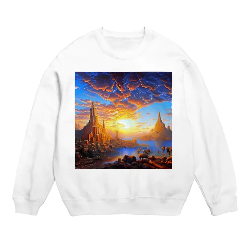 夕陽の中の城 Crew Neck Sweatshirt