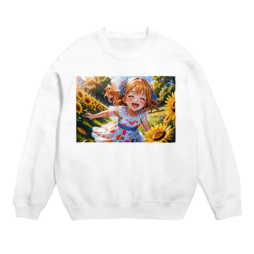 かわいい少女のイラストグッズ Crew Neck Sweatshirt