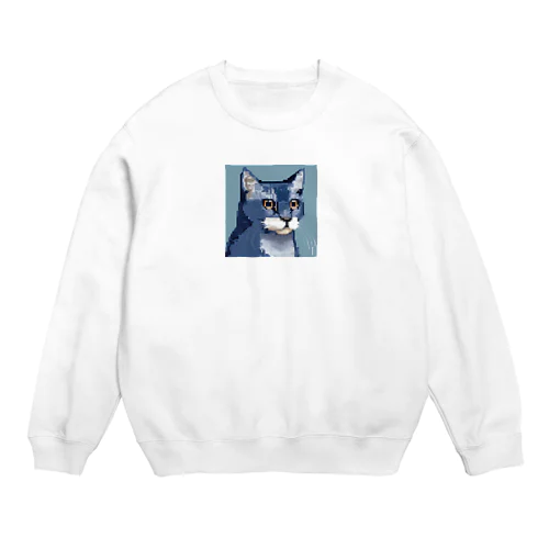 ドット絵のロシアンブルー Crew Neck Sweatshirt