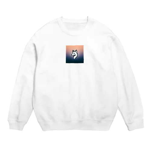 かっこいいキツネロゴ Crew Neck Sweatshirt
