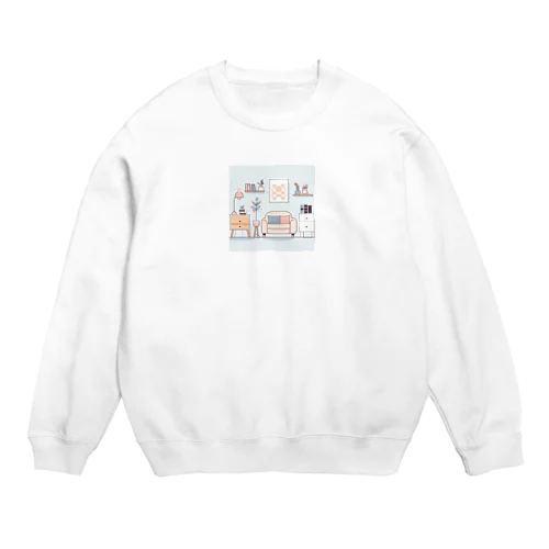 家具のシンプルで可愛いカラーイラスト Crew Neck Sweatshirt