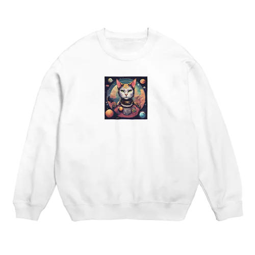 にゃんこ宇宙の彼方へ Crew Neck Sweatshirt