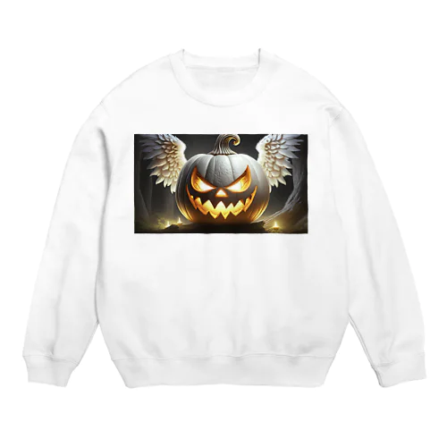 白いジャックオーランタン Crew Neck Sweatshirt