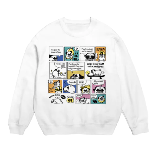 こぶたちゃんパグの名セリフ Crew Neck Sweatshirt