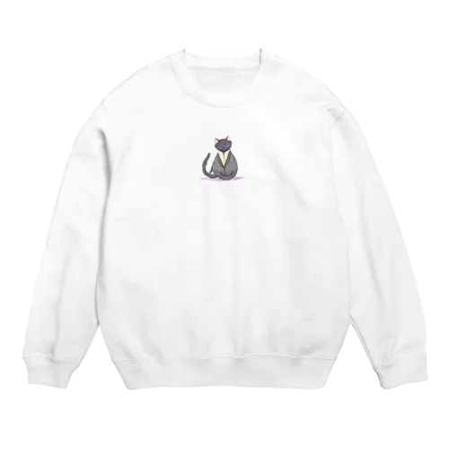 スーツ猫 Crew Neck Sweatshirt