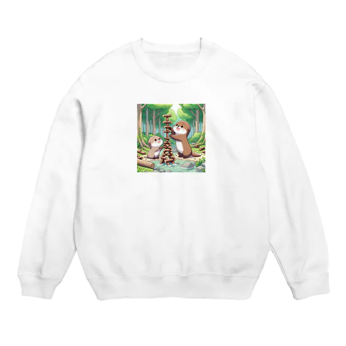 仲良しカワウソ Crew Neck Sweatshirt