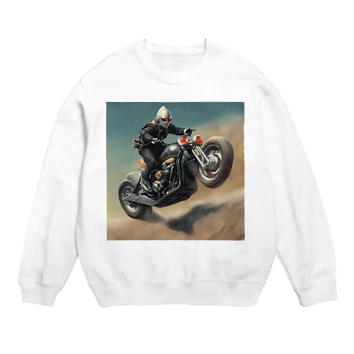 仮面のバイク乗り Crew Neck Sweatshirt