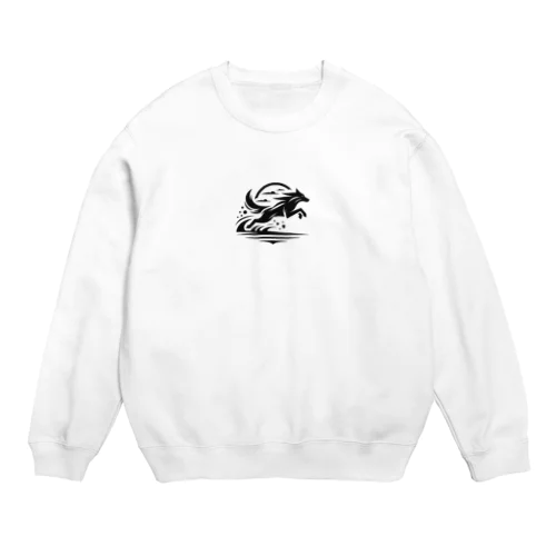 獲物を狩るオオカミ Crew Neck Sweatshirt