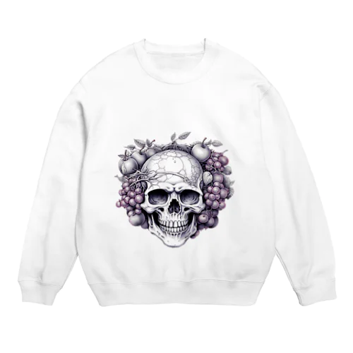 フルーツに囲まれたSKULL Crew Neck Sweatshirt