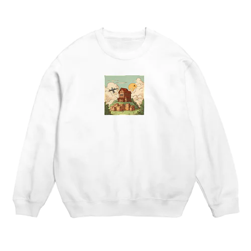 ダンボールの可愛いイラスト Crew Neck Sweatshirt