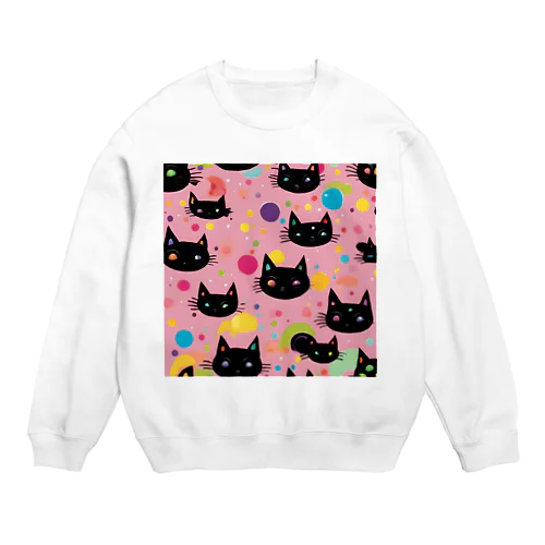 宝石と黒猫のグッズ Crew Neck Sweatshirt