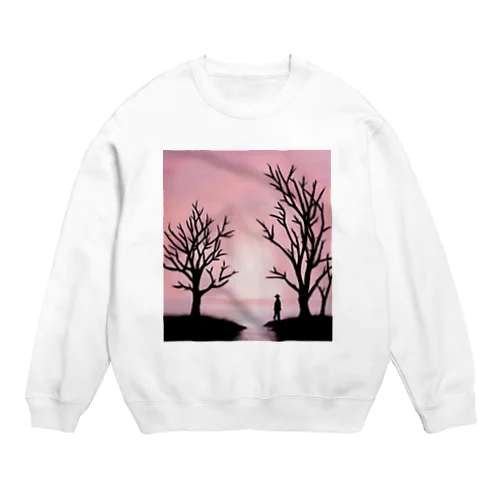 鮮やかなピンクが背景のかわカッコイイグッズ！ Crew Neck Sweatshirt