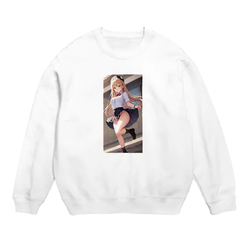 ミニスカート女子 Crew Neck Sweatshirt